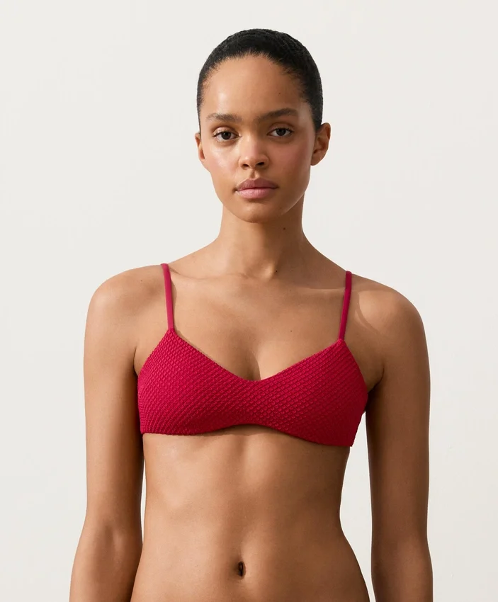 Top de bikini con textura de gofre Top de bikini con textura de gofre