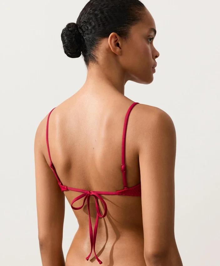 Top de bikini con textura de gofre Top de bikini con textura de gofre