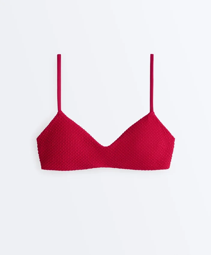 Top de bikini con textura de gofre Top de bikini con textura de gofre