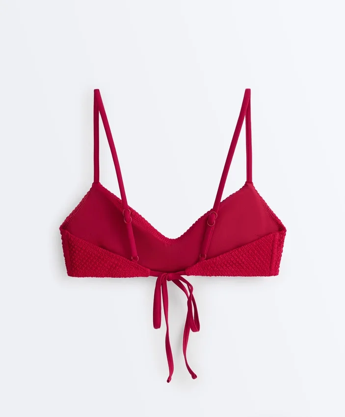 Top de bikini con textura de gofre Top de bikini con textura de gofre
