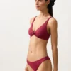 Top de bikini halter de jacquard geométrico Top de bikini halter de jacquard geométrico