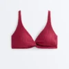 Top de bikini halter de jacquard geométrico Top de bikini halter de jacquard geométrico