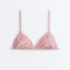 Top de bikini triangular a rayas