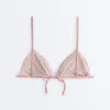 Top de bikini triangular a rayas