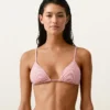 Top de bikini triangular a rayas