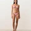 Top de bikini triangular a rayas