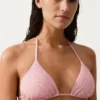 Top de bikini triangular a rayas