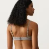Top de bikini triangular a rayas