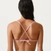 Top de bikini triangular a rayas
