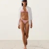 Top de bikini triangular a rayas