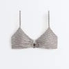 Top de bikini triangular a rayas
