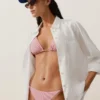 Top de bikini triangular a rayas