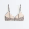 Top de bikini triangular a rayas
