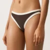 Top de bikini triangular con ribete en contraste