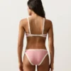 Top de bikini triangular con ribete en contraste