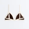 Top de bikini triangular con ribete en contraste