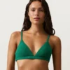 Top de bikini triangular de piqué Top de bikini triangular de piqué