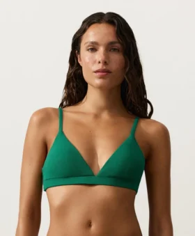 Top de bikini triangular de piqué