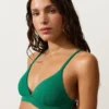Top de bikini triangular de piqué Top de bikini triangular de piqué