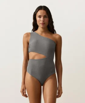 Trikinis asimétricos con estampado de cuadros mini