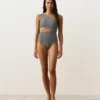 Trikinis asimétricos con estampado de cuadros mini