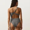 Trikinis asimétricos con estampado de cuadros mini