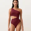 Trikinis asimétricos de jacquard con mini cuadros Trikinis asimétricos de jacquard con mini cuadros