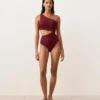 Trikinis asimétricos de jacquard con mini cuadros Trikinis asimétricos de jacquard con mini cuadros