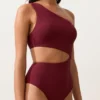 Trikinis asimétricos de jacquard con mini cuadros Trikinis asimétricos de jacquard con mini cuadros