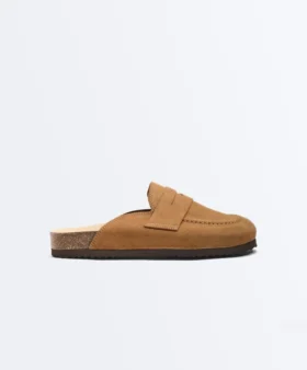 Zapatos tipo Mules de piel serrada