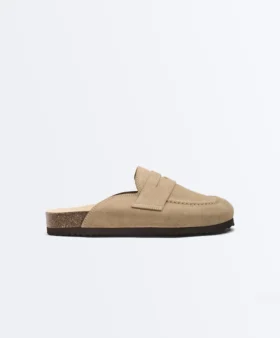 Zapatos tipo Mules de piel serrada